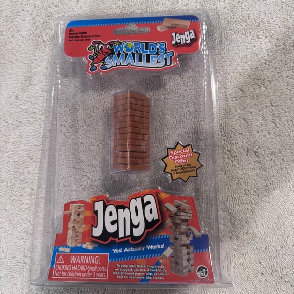 Jenga Other - Worlds Smallest Jenga Miniature Game Includes 39 Game Pieces Ages 6+ Yes It Work